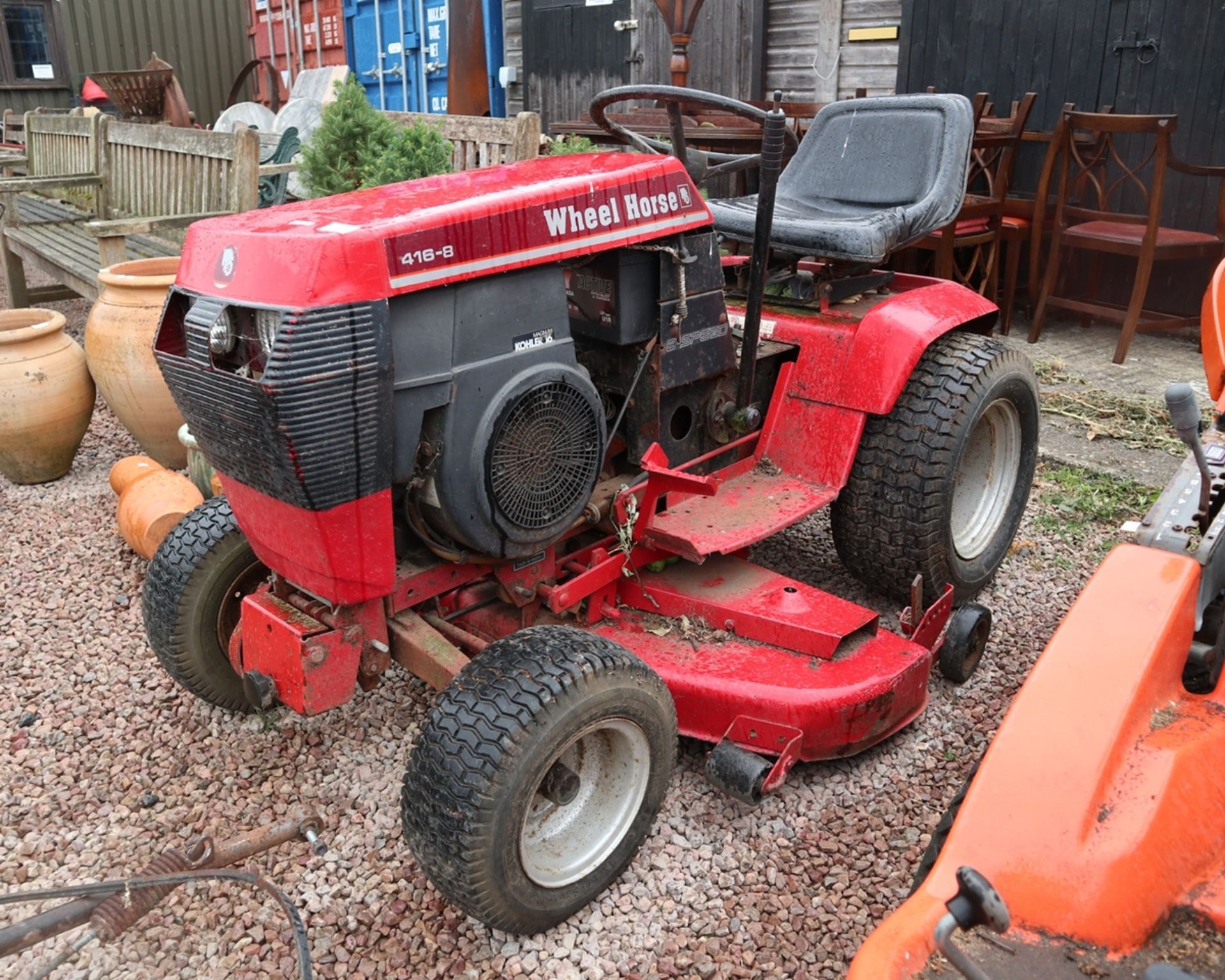 Wheel horse 8 speed ride on lawn mower - flat battery needs minor attention