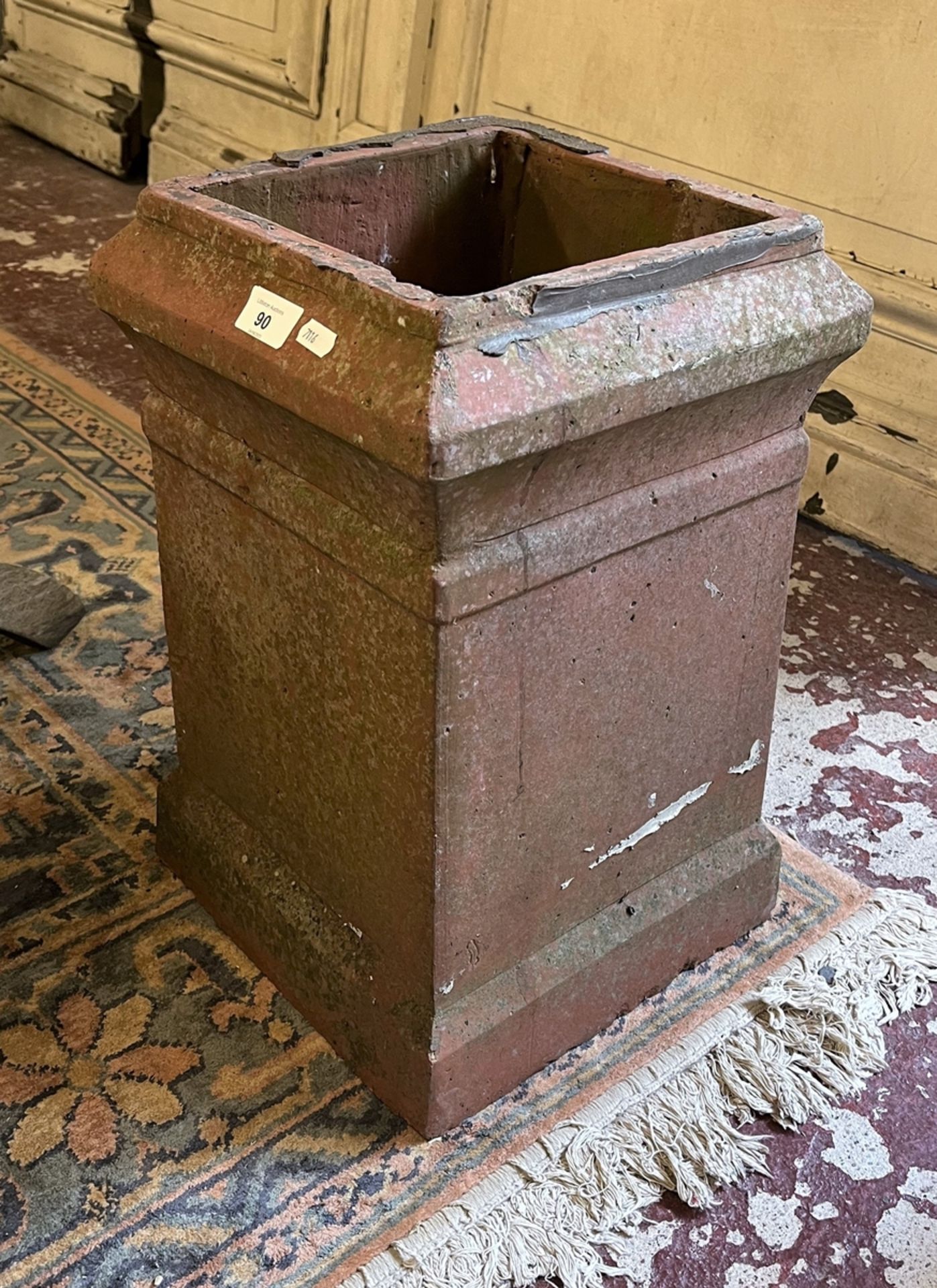 Square terracotta chimney pot