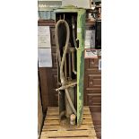 Antique cylinder hand cranked petrol pump - Approx height: 157cm