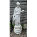 Stone statue of water maiden - Approx height: 132cm