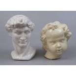 2 ceramic busts - Approx height of tallest 21cm