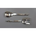 Sterling silver 925 salad spoon and fork - Approx weight 354g