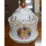 Ceramic vase with armorial decoration and lid
