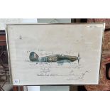 Battle of Britain 40th anniversary print signed by many of the pilots including Sir Douglas Bader.