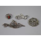 Collection of silver marcacite jewellery