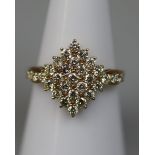 Fine diamond cluster ring - Size N