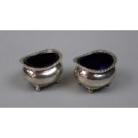 Pair of silver salts - Approx weight without liners: 110g