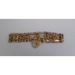 9ct gold gate link bracelet - Approx weight 10g