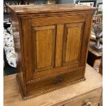 Oak table cupboard - Approx size: Width 55cm Depth 28cm Height 60cm