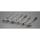 6 silver serving spoons - Approx weight 278g