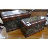 Pair of marble effect caskets