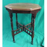 Octagonal occasional table on castors