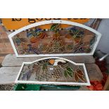 2 stained glass decorative panels