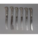 Set of 6 hallmarked silver handled butter knives