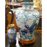 Large cloisonne vase with another