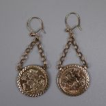 Pair of 9ct gold earrings - Approx weight 5.3g