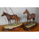 2 horse sculptures by David Geenty