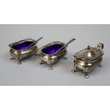 Hallmarked silver condiment set