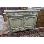 French style cupboard with 2 drawers - Approx size: W: 105cm D: 52cm H: 80cm