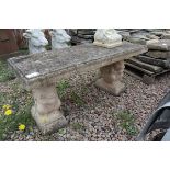 Stone garden bench L: 100cm W: 40cm H: 44cm approx