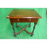 Antique inlaid table - Approx size: W: 70cm D: 56cm H: 74cm