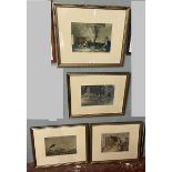 4 x Sir William Russel Flint prints: The Millers Daughter, Francine, Marie & Simone, Strangers in