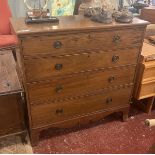 Victorian chest of drawers on splayed feetÿ? Width 100cm, Depth 49cm, Height 97cm