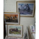 3 signed L/E prints by Terrance Cuneo. Last of the Steam Workhorse 765/850ÿ Autumn of Steam 534/