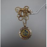 18ct gold pendant on chain - Approx weight 16.5g