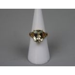 9ct gold topaz set ring - Size: J