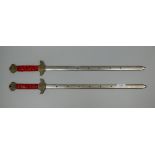 Pair of Chinese fighting swords