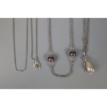 4 silver necklaces