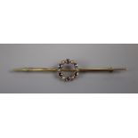 15ct gold sapphire and pearl brooch