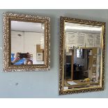 Gilt frame bevel glass mirror together with another