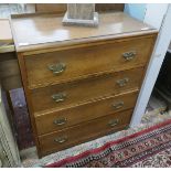 Oak 4 drawer chest of drawers - Approx size: W: 75cm D: 42cm H: 88cm