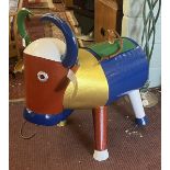 Large decorative ice bucket in the form of a colourful bull - Approx height: 85cm