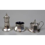 Hallmarked silver cruet set - Approx weight of silver 93g