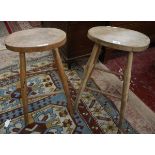 2 wooden stools