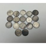 Collection of silver 3 pences'