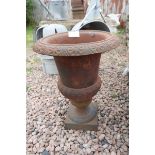 Cast iron pedestal planter - Approx height: 44cm