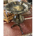 Victorian hand decorated papier mache table