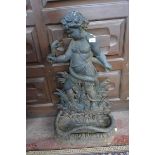 Coalbrookdale Hercules & The Snake cast iron umbrella stand - Approx height: 82cm