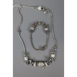 Pandora necklace together with bracelet