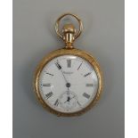 Working gold plated Waltham pocket watch