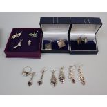 Collection of silver jewellery to include rings, earrings etc