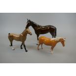 3 Royal Doulton horse figurines - Approx height of tallest: 20cm