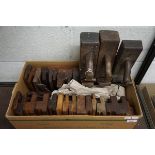 Box of 19thC woodworking planes