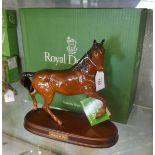 Royal Doulton horse figurine on plinth - Spirit of the Wind in original box - Approx height: 24.5cm