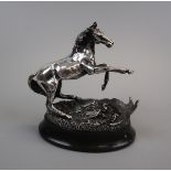 Hallmarked silver horse sculpture by Jeffrey Snell - Startled yearling commissioned by members of