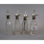 4 hallmarked silver topped bottles